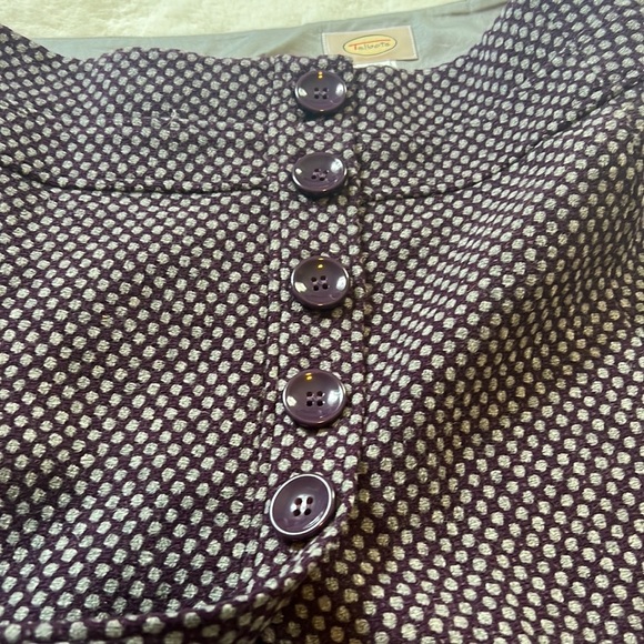 Talbots Purple Wool Button Skirt Size 14 - Picture 4 of 7